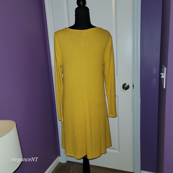 Old Navy Gold Swing Style L/S Dress Sz: M NWT - Picture 6 of 8